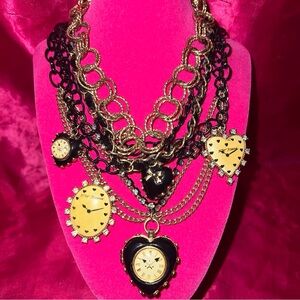 Betsey Johnson Vintage Miami Chic Time Flies! Locket Necklace